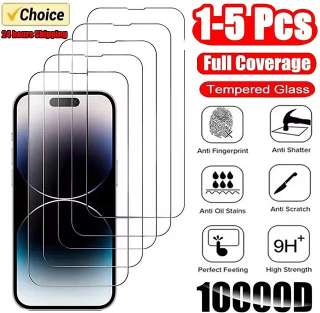 Panzerglas Displayschutzfolie für Apple iPhone 18 16 15 14 13 12 11 Pro Max Air 16e 7 8 SE X XS XR in Transparent - Bild 1