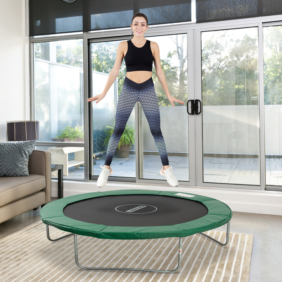 HOMCOM Trampolin Zubehör Set mit Randabdeckung, Sicherheitsnetz und Wetterplane in Grün für Durchmesser 305 cm - Bild 2