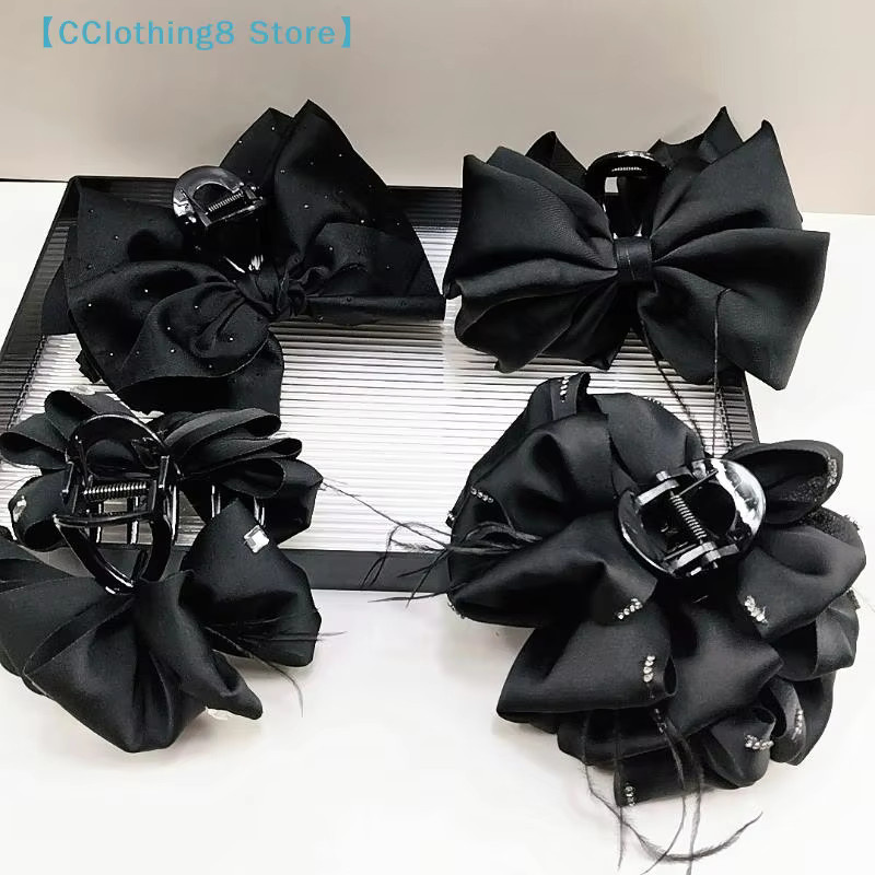 Schwarze Haarspange mit Schleife, rutschfest, Damen - Bild 2