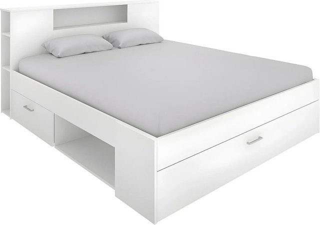 Vente-unique Bettrahmen Leandre mit Schubladen, Weiß, B/T/H: 160 x 200 x 228,5 cm - Bild 1