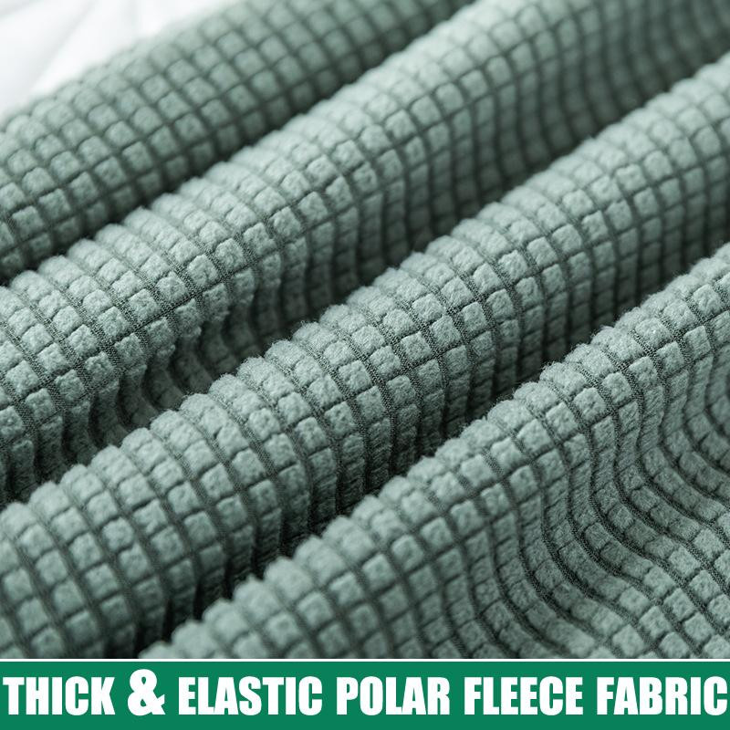 Yiran Furniture Elastischer Polarfleece Sofabezug für L-förmige Ecksofas und Chaiselongues, Farbe: Rosa, Breite: 135-170 cm - Bild 2
