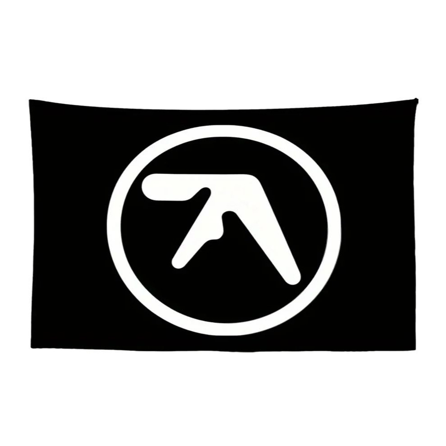 Aphex Twin Minimalistischer Wandteppich aus Polyester in Schwarz-Weiß, B: 40 cm, H: 60 cm - Bild 4