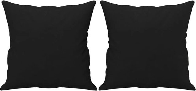 vidaXL Zierkissen Set aus 2 Stück in Schwarz aus Mikrofasergewebe, quadratisch, B/T/H: 40 x 40 x 40 cm - Bild 1