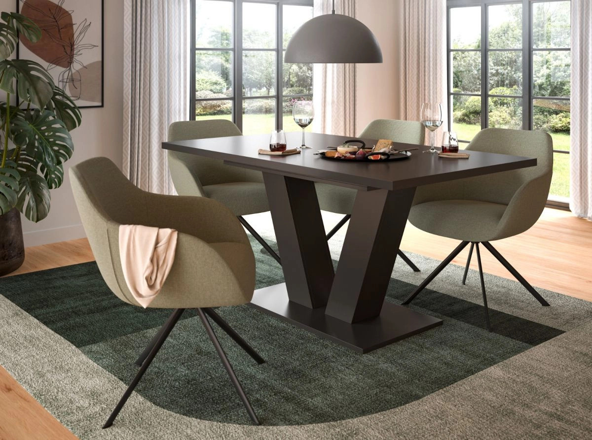 Ausziehbarer Esstisch Inn.Furn in Grau, modern und rechteckig, Breite: 150 - 190 cm, Höhe: 76 cm, Tiefe: 90 cm - Bild 6