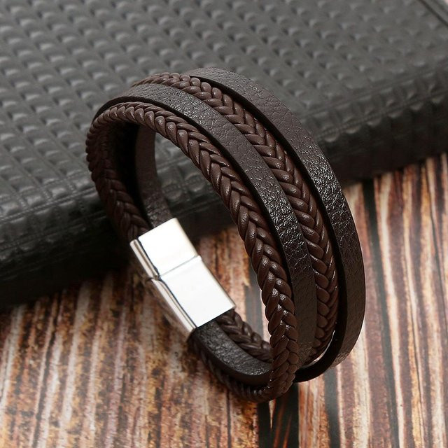 Lederarmband, mehrschichtiges Design, Herren - Bild 1