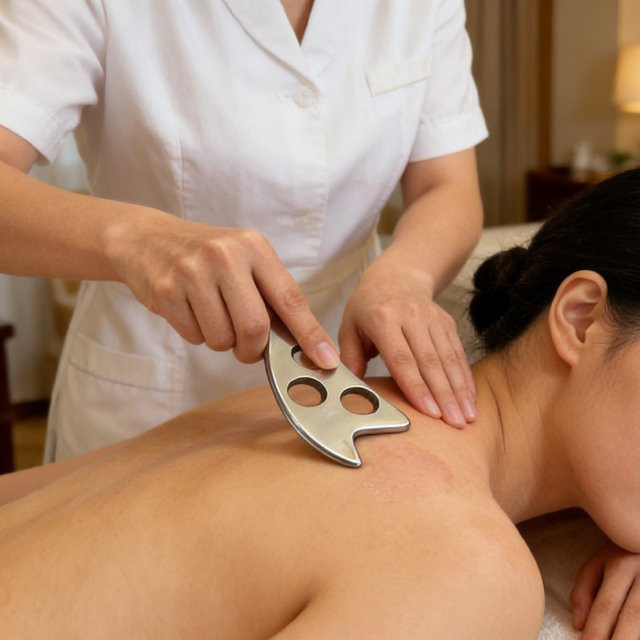 JWWMMJ Gua Sha Massage-Werkzeug aus Edelstahl, Unisex - Bild 1