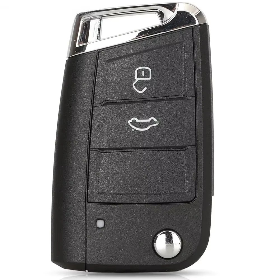 Jingyuqin Flip Folding Key Fob Shell für VW Golf 7 GTI MK7 Skoda Octavia A7 in Schwarz - Bild 4