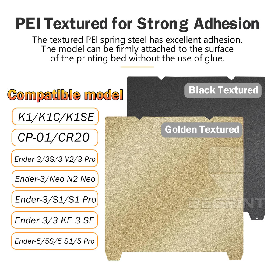 Creality PEI Bauplatte für K1, K1C, Ender 3 V3 SE, Ender 3 S1 Pro und Ender 5 S1, Farbe: Schwarz, B/T: 235 x 235 mm - Bild 2