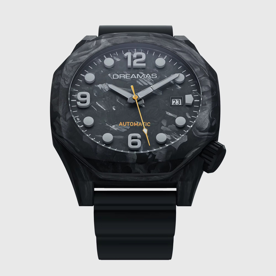 DREAMAS Automatik-Taucheruhr, Carbon Fiber, Edelstahl, Saphirglas, Herren - Bild 5