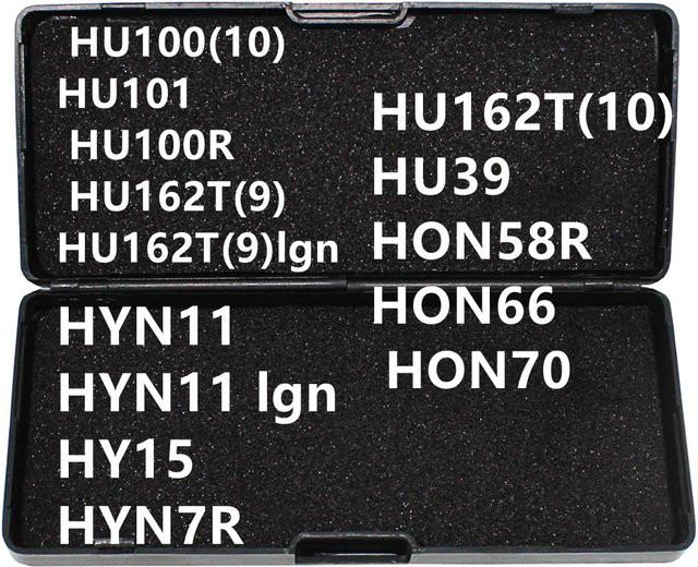 Lishi 2 in 1 Schlosser Werkzeug Set in Schwarz für verschiedene Schlosstypen wie HU100, HU100R, HU162T, GM39, HON58R, HON66, HON70, HU66, GM37, YH35R und TOY43AT - Bild 1