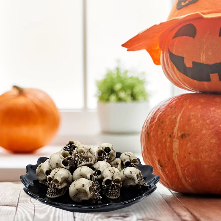 APWIKOGER Schädel Skulpturen in Weiß als Gothic Dekoration für Halloween und Spukhaus-Partys - Bild 5
