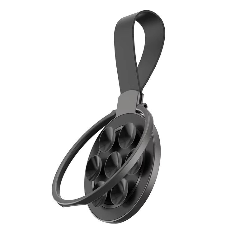 WSSHE Magnetische Ring-Schnalle Silikon Telefonhalterung mit Saugnapf für iPhone und MagSafe in Silber - Bild 6