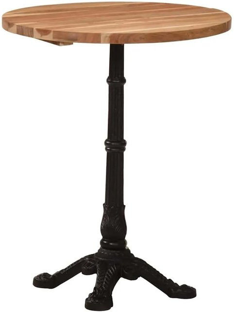 DELUKE Bistrotisch FRANZ aus Akazienholz Massivholz Rund in Dunkelbraun, Durchmesser: 60 cm, Höhe: 76 cm - Bild 1