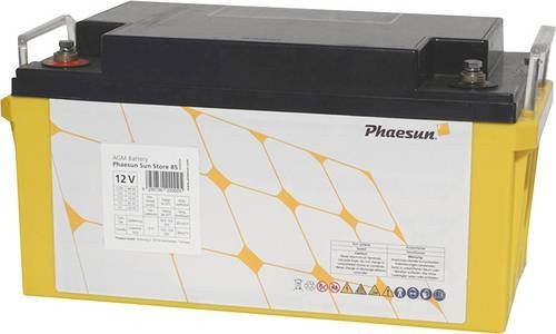 Phaesun Sun-Store 90 340094 Solarakku 12V 88Ah Blei-Vlies AGM mit M6-Schraubanschluss B/H/T: 34,8 x 17,8 x 16,7 cm - Bild 1