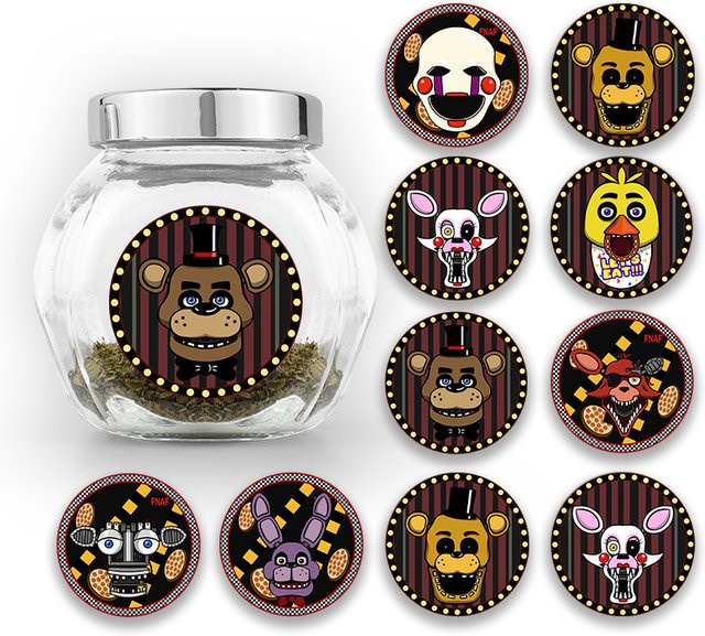 Five Nights at Freddy's Runde Cartoon-Sticker in Mehrfarbig zur Dekoration von Tagebüchern und für Partygeschenke - Bild 1