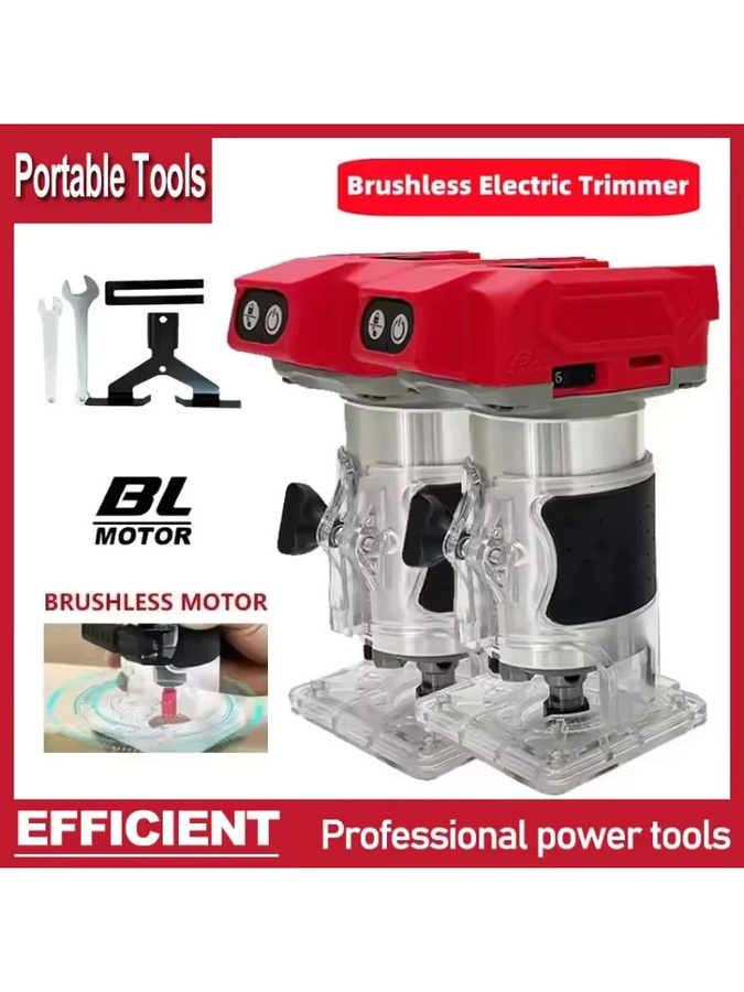Milwaukee Fit Bürstenloser elektrischer Trimmer 800 W 30000 U/min Akku-Kompaktfräser 5-Gang-Holzbearbeitungs-Trimmmaschine - Bild 3