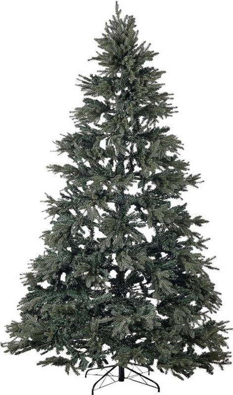 BELIANI Weihnachtsbaum aus Kunststoff in Grün mit Metallständer, Höhe: 240 cm, Breite: 153 cm - Bild 1