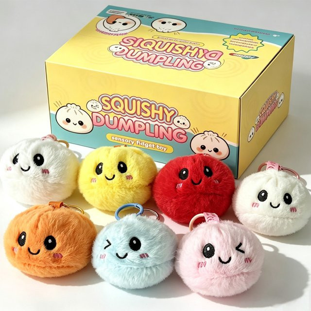 Bandai Dumpling Simulations-Plüsch-Schlüsselanhänger, Plüsch / Textil, Bunt / Mehrfarbig - Bild 1