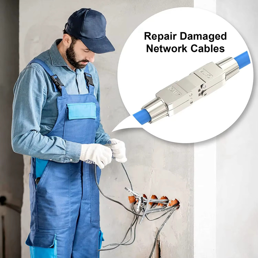 Natalink LSA-Netzwerkkabelanschluss Cat7 Cat6a werkzeuglos abgeschirmt für Ethernet LAN RJ45-Verlängerung – 1 Stück - Bild 2