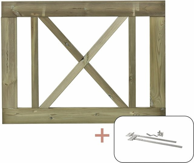 Plus Holz Einzeltor Rom aus druckimprägniertem Nadelholz in Braun, Breite: 100 cm, Höhe: 75 cm - Bild 1