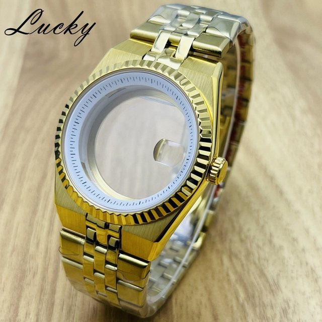 MUZHI Uhrengehäuse Gold, Edelstahl, 40 mm, Saphirglas, Uhrenzubehör - Bild 1