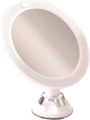 JOKEY Kosmetikspiegel mit LED-Beleuchtung, rund, transparent/weiß, Durchmesser: 16,5 cm - Bild 1