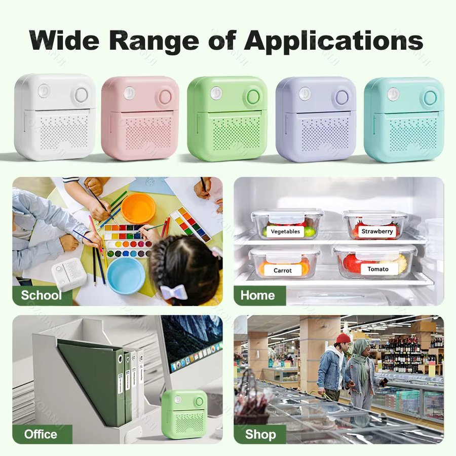 GZQIANJI D3 Tragbarer Mini-Thermopapier-Drucker für Etiketten und Fotos - Bild 3