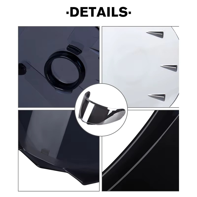UCHOOSE Motorradhelm Visier Facelift Ersatzlinse in Transparent, Schwarz oder Silber - Bild 4
