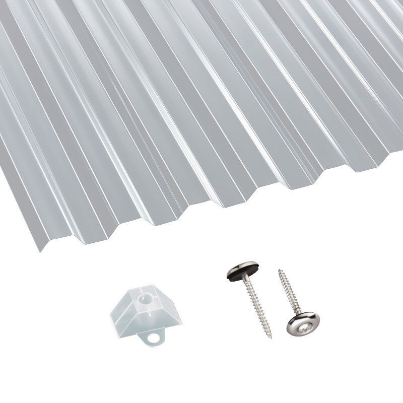 Scobalit Terrassendach-Set aus Polycarbonat, Spundwand 76/18, 1,3 mm, transparent und glatt - Bild 1