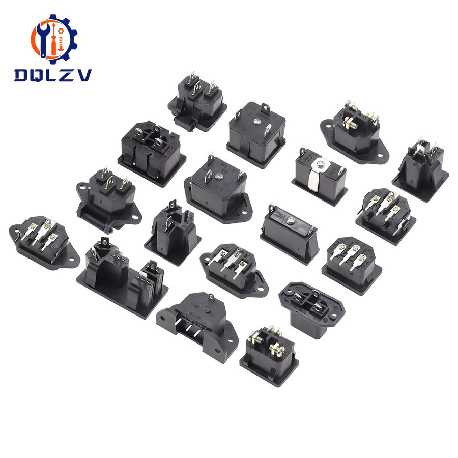 IEC320 C14 Elektrischer AC Stecker und Buchse aus reinem Kupfer, 10A 250V, Schwarz - Bild 2