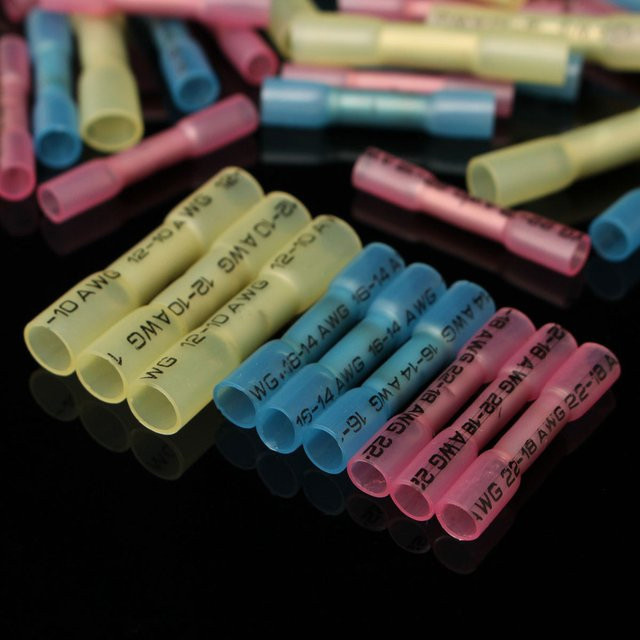 ELECAPITAL 100 Stück isolierte Schrumpfstoßverbinder Set in Rot und Multicolour für elektrische Crimp-Anschlussstecker BHT1.25 BHT2 BHT5 - Bild 1
