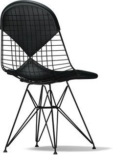 Vitra Wire Chair Dkr 2 aus lackiertem Stahl in Schwarz - Bild 1