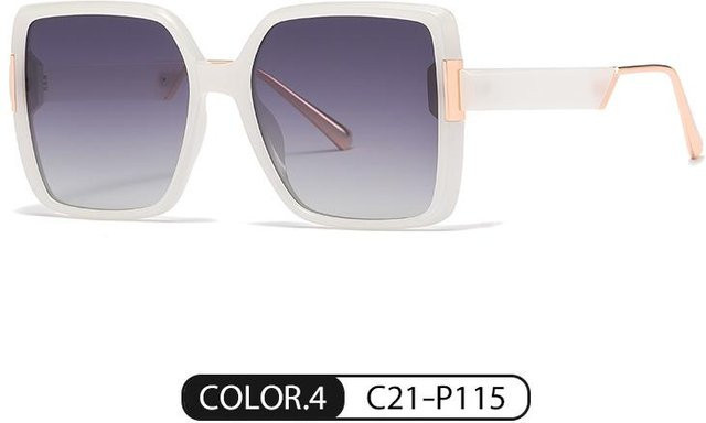 Dote Sonnenbrille, quadratisch, Vollrand, TR90, weiß, Damen, polarisiert - Bild 1
