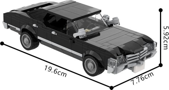 GOBRICKS Supernatural 1967 Chevrolet Impala Automodell aus Bausteinen schwarzes Auto - Bild 1