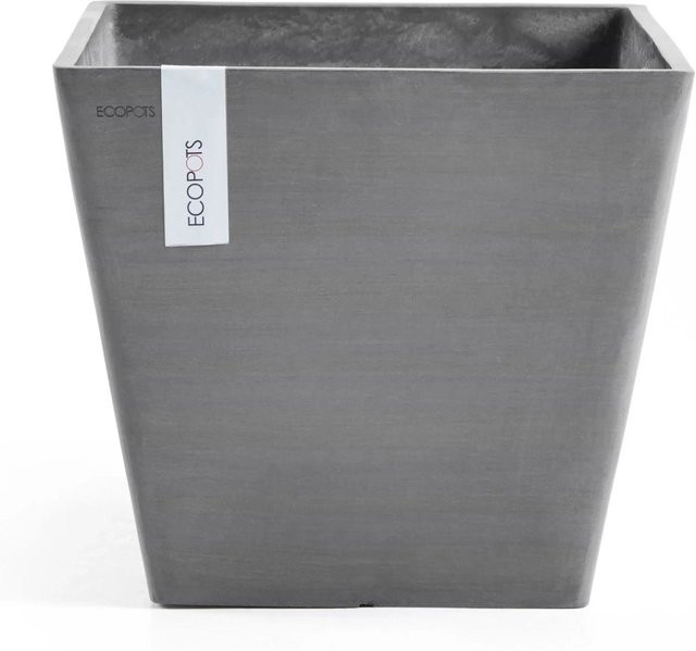 Ecopots Pflanztopf Rotterdam Grau quadratisch H x B x T: 43,8 x 50 x 50 cm - Bild 1