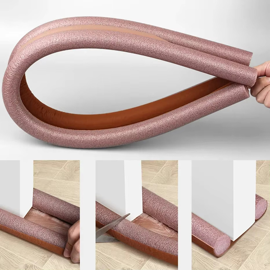 Türdichtungsstreifen aus weißem Schaumstoff mit Profil D als Zugluftstopper gegen Lärm, Staub und Insekten - Bild 3