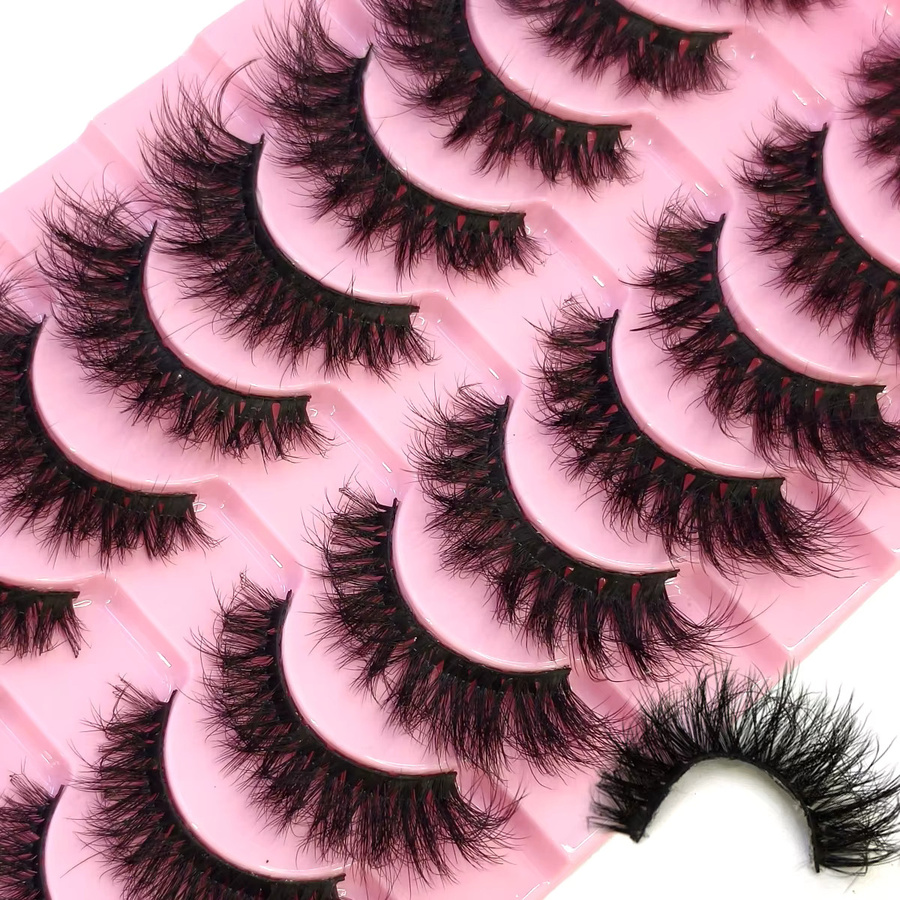 AMSDCN Künstliche Wimpern aus Nerz, 10 Paar, Handgefertigt - Bild 2