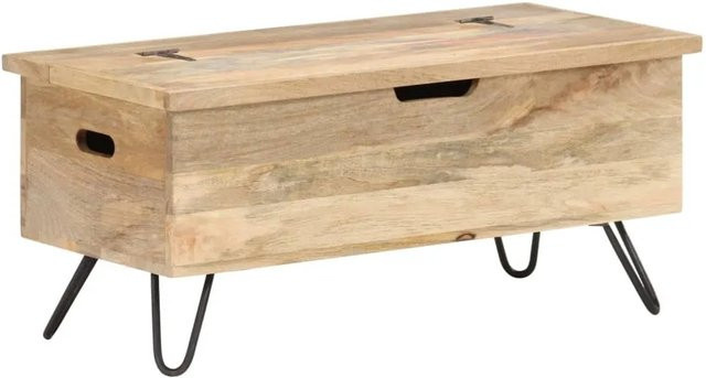 vidaXL Truhe aus Mango Massivholz in Braun, B/T/H: 90 x 40 x 45 cm - Bild 1