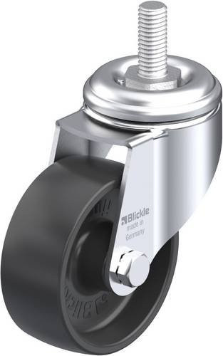 Blickle Lenkrolle LKRA-POA 80G-GS12 in Schwarz und Grau mit Kunststoffrad, Durchmesser: 80 mm, Tragfähigkeit: 120 kg - Bild 1