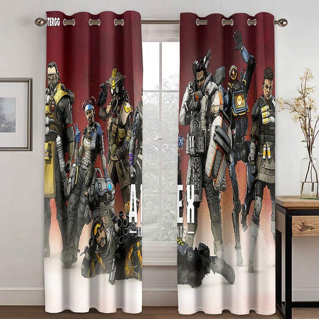 Yiran Furniture Abdunkelungs-Fenstervorhänge mit Haken, 2er-Set, Mehrfarbig, B: 135 cm, H: 165 cm - Bild 1