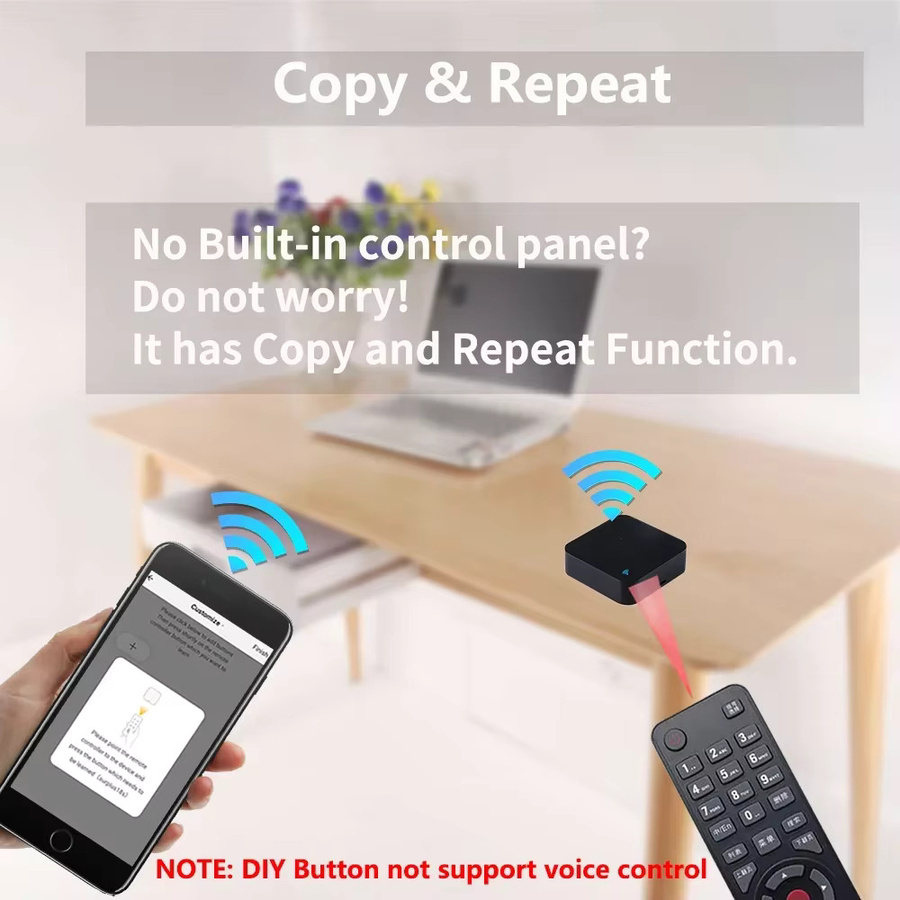 Tuya Smart WiFi Universal IR-Fernbedienung für Smart Home Steuerung von TV, DVD, Audio und Klimaanlage, kompatibel mit Amazon Alexa und Google Home, Schwarz - Bild 4