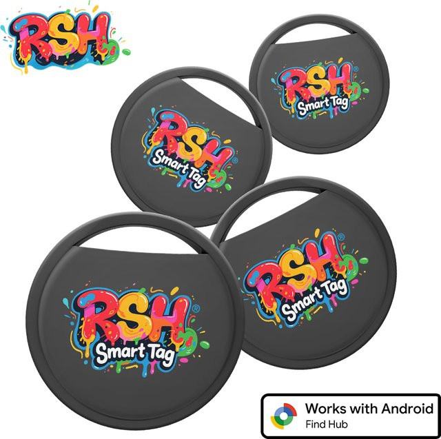 RSH Sicherheits-GPS-Tracker Smart Tag für Android und Google Find My Device, Farbe: Grau - Bild 1