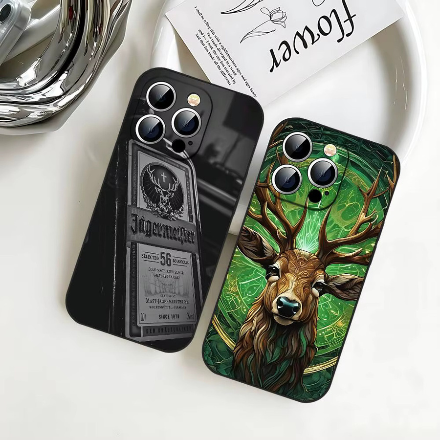 Jagermeister Es Drink Handyhülle für iPhone 17 16 15 14 13 12 11 Pro Max Mini Plus XR XS Soft Cover Schwarz - Bild 2