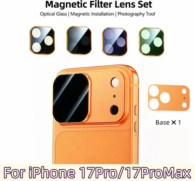 4-in-1 Kamera-Schutzfilm Set für Apple iPhone 17 Pro und iPhone 17 Pro Max mit ND, UV, CPL und Pro-Mist Filtern in Schwarz und Silber - Bild 1