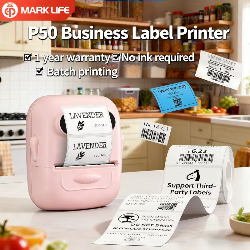 Marklife P50 Tragbarer Thermodrucker in Pink mit Bluetooth-Verbindung für Büro, Schule und Zuhause - Bild 2