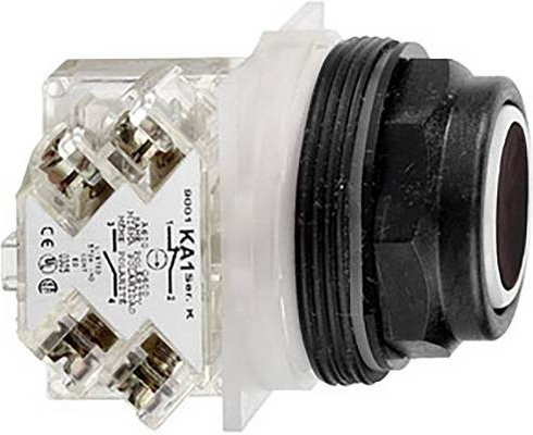 Schneider Electric Drucktaster 9001SKR1BH13, schwarz, flach, mit Federrückstellung, IP66 - Bild 1