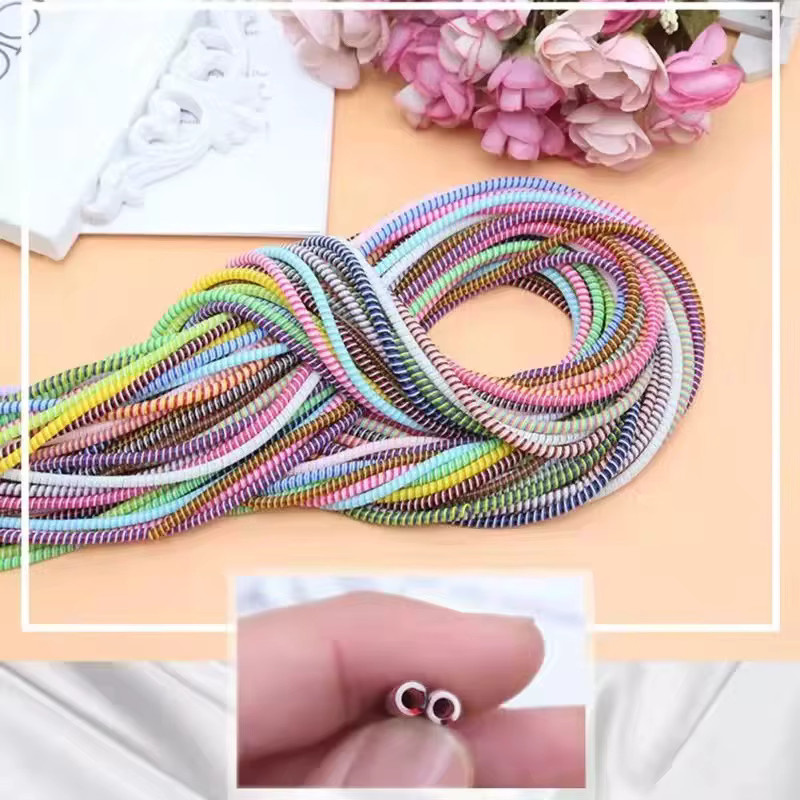 Multicolor TPU-Spiral-USB-Ladeschutz für iPhone, Samsung und Huawei, 1,4 m Kabelwickler und Schutzüberzug - Bild 5