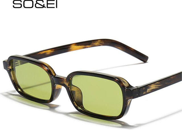 SO&EI Sonnenbrille, Rechteck, Vollrand, Kunststoff, Pink, Grün, Unisex - Bild 1