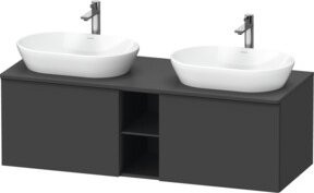 Duravit Waschtischunterschrank D-Neo in Schwarz Matt mit 2 Auszügen und 1 Schublade, Breite: 140 cm, Tiefe: 55 cm - Bild 1