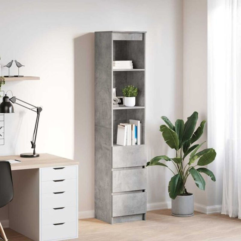 Vidaxl Highboard Modern in Betongrau aus Holzwerkstoff B: 37,5 cm, T: 35 cm, H: 180 cm - Bild 1